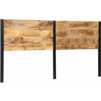 Berkfield Home Headboard 200 cm Solid Wood Mango & Iron in Brown