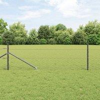 Berkfield Home Hexagon Fence Grey 0.8x50 m Steel