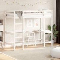 Berkfield Home Loft Bed without Mattress White 90x190 cm Single Solid Wood Pine