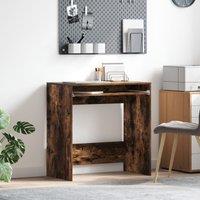Berkfield Home Computer Desk Smoked oak Particle board Compact Simple in Brown