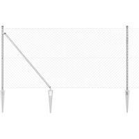 Berkfield Home Chain Link Fence with 7 Spike Posts 1.4x10 m Galvanised Steel in Silver
