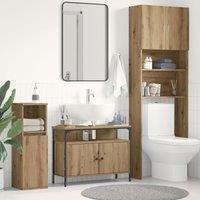 Berkfield Home Bathroom Sink Cabinet Artisan Oak 80x30x60 cm Engineered Wood in Brown | Size: 80 x 30 x 60 cm