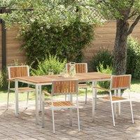 Berkfield Home 5 Piece Garden Dining Set Solid Wood Acacia in Brown