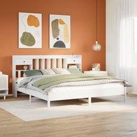 Berkfield Home Bookcase Bed without Mattress White 180x200 cm Super King Solid Wood Pine