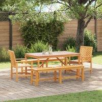 Berkfield Home 5 Piece Garden Dining Set Solid Wood Acacia in Brown