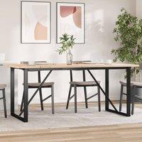 Berkfield Home Dining Table O-Frame 180x90x75.5 cm Solid Wood Pine & Steel in Brown