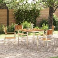 Berkfield Home 5 Piece Garden Dining Set Solid Wood Acacia in Brown