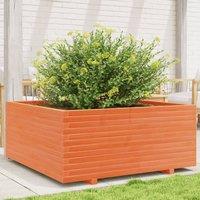 Berkfield Home Garden Planter Wax Brown 110x110x49.5 cm Solid Wood Pine