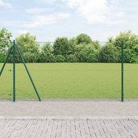 Berkfield Home Fencing Set Set of 2 Green Powder-Coated Steel 25 x 1.2 m