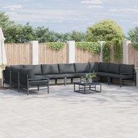 Berkfield Home Garden Sofa Set 11 pcs Anthracite Steel