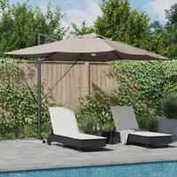 Berkfield Home Cantilever Umbrella - Taupe Taupe Fabric Large Height-Adjustable