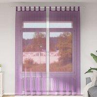 Berkfield Home Voile Curtains with Rod Pockets 2 pcs Purple