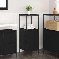 Berkfield Home Bathroom Cabinet with Shelves Black Oak 36x35x95 cm | Size: 36 x 35 x 95 cm