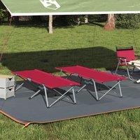 Berkfield Home Folding Lounge Bed Red Metal, Fabric Standard Foldable
