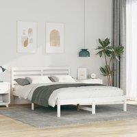 Berkfield Home with Headboard White 140 x 220 cm Solid pine wood