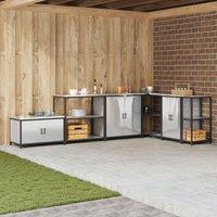 Berkfield Home Kitchen Storage Shelf with Storage Silver Stainless steel