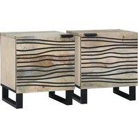 Berkfield Home Bedside Tables 2 pcs Natural 40 x 33.5 x 46 cm in Brown