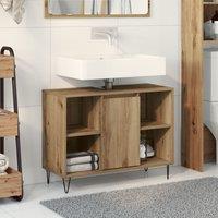 Berkfield Home Vanity Unit Artisan Oak MDF Standard Vanity Unit Rectangular in Brown