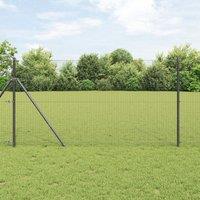 Berkfield Home Welded Wire Fence Grey 1x50 m Steel in Silver