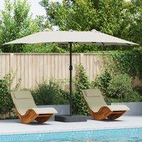 Berkfield Home Garden Parasol Folding Sand 385 x 209 x 244 cm Fabric in Brown