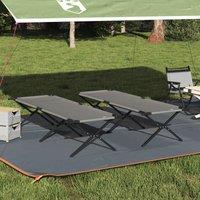 Berkfield Home Folding Sun Beds 2 pcs with Carry Bag Grey 600D Oxford Fabric