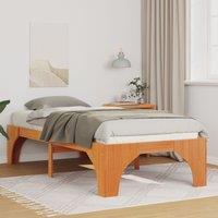 Berkfield Home Floor Bed Frame with Storage Brown 75 x 190 cm Solid pine wood