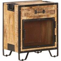 Berkfield Home Bedside Cabinet 43x30x51 cm Solid Rough Mango Wood in Brown | Size: 43 x 30 x 51 cm