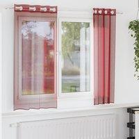 Berkfield Home Voile Curtains with Grommets 2 pcs Wine Red