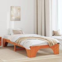 Berkfield Home Bed Frame Wax brown Solid wood Single Wax Brown Bed Frame