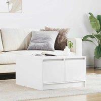 Berkfield Home Coffee Table with Drawers White 70.5x70x40 cm