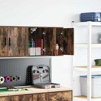 Berkfield Home Garage Wall Cabinets 2 pcs Smoked Oak Engineered Wood in Brown