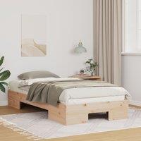 Berkfield Home Floor Bed Frame with Storage Brown 90 x 190 cm Solid pine wood