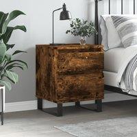 Berkfield Home Bedside Cabinet Smoked Oak 40x35x50 cm Engineered Wood in Brown | Size: 40 x 35 x 50 cm