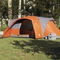 Berkfield Home Family Tent Dome 6-Person Grey & Orange Waterproof