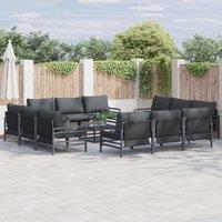 Berkfield Home Garden Sofa Set 13 pcs Anthracite Steel