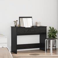 Berkfield Home Dressing Table with Mirror Black Oak 100x45x76 cm | Size: 100 x 45 x 76 cm