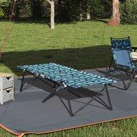 Berkfield Home Folding Sun Bed with Carry Bag Leaf Pattern 600D Oxford Fabric in Green