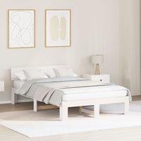 Berkfield Home Bed Frame with Headboard White 120x190 cm Solid Pine Wood