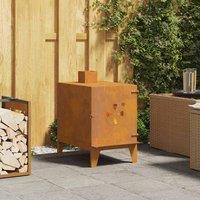 Berkfield Home Camping Stove 35x50x60 cm Corten Steel in Brown | Size: 35 x 50 x 60 cm