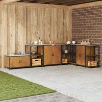 Berkfield Home Kitchen Storage Cabinet with Shelf with Storage with Door Rusty Weathering steel in Brown