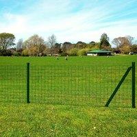 Berkfield Home Euro Fence Steel 25x1.5 m Green