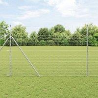 Berkfield Home Field Fence 1.6x25 m Galvanised Steel in Silver
