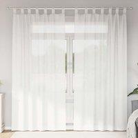 Berkfield Home Voile Curtains with Loops 2 pcs White 140x245 cm
