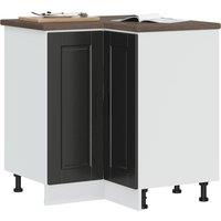 Berkfield Home Kitchen Corner Base Cabinet Porto Black Engineered Wood