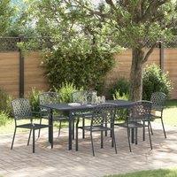 Berkfield Home 7 Piece Garden Dining Set Anthracite Steel