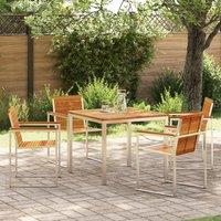 Berkfield Home 5 Piece Garden Dining Set Solid Wood Acacia in Brown