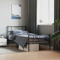 Berkfield Home Metal Bed Frame with Headboard & Footboard Black 80x200 cm