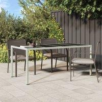 Berkfield Home Garden Dining Table White 190x90x75 cm Poly Rattan | Size: 190 x 90 x 75 cm