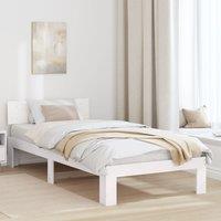 Berkfield Home Bed Frame with Headboard White 100x200 cm Solid Pine Wood