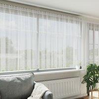 Berkfield Home Curtains with Curtains Floral White 600 x 140 cm Polyester